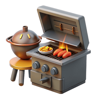 Summer BBQ Grill Cooking Food Outdoors png