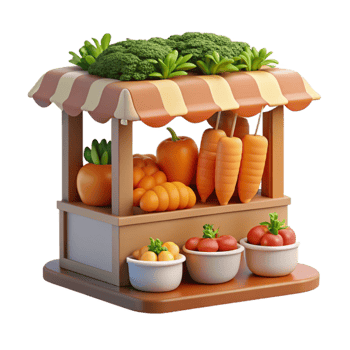 Vibrant Vegetable Market Stall Fresh Produce Display png