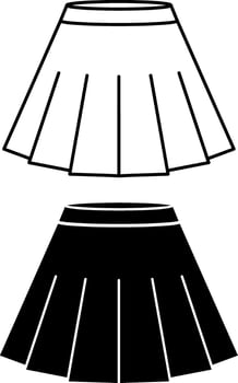 Skirt Icons. Black and White Illustration. Female Clothing Covering Lower Body. Fashion Concept vector