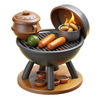 Grilling Outdoors Sausages, Peanuts, and Lime png