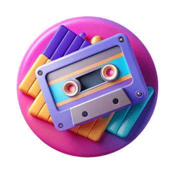 Retro Cassette Tape 80s Music Nostalgia Icon png
