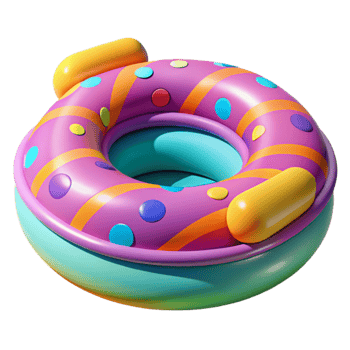 Colorful Inflatable Pool Ring for Kids png