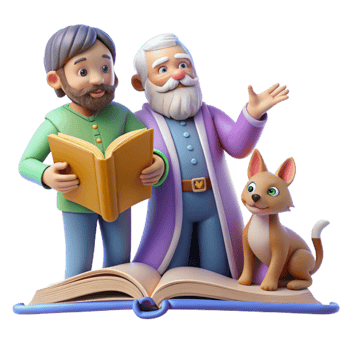 Storybook Characters Elders, Book, and Dog png