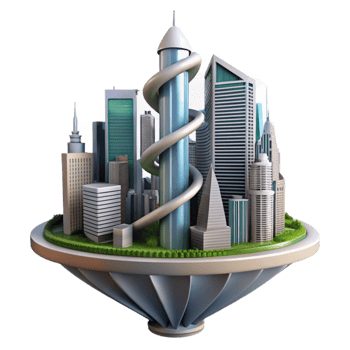 Spiral City A Futuristic Urban Landscape png