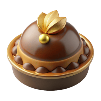 Elegant Chocolate Dessert with Gold Accents png