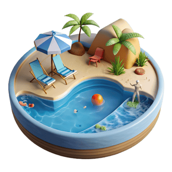 Summer Vacation Paradise Beach, Pool, Relaxation png