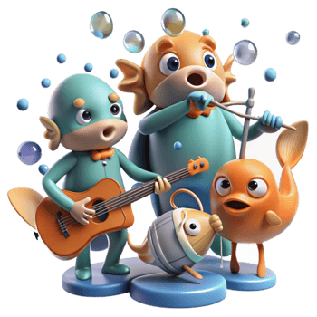 Undersea Band Ocean Friends Play Music png