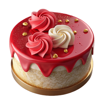 Red Velvet Cake with Swirl Decoration png