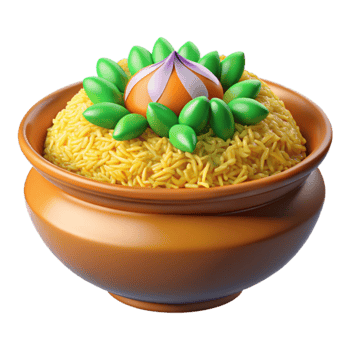 Golden Rice Dish with Green Garnish png