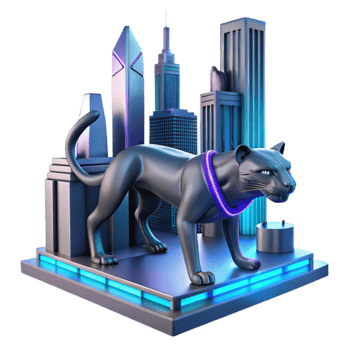 Panther Cityscape Neon Nights Urban Jungle png