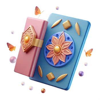Ornate Books, 3D Render, Floral Design, Butterflies, Abstract Art png