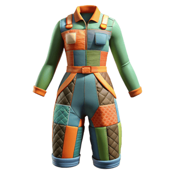 Colorful Patchwork Jumpsuit Retro Fashion Design png