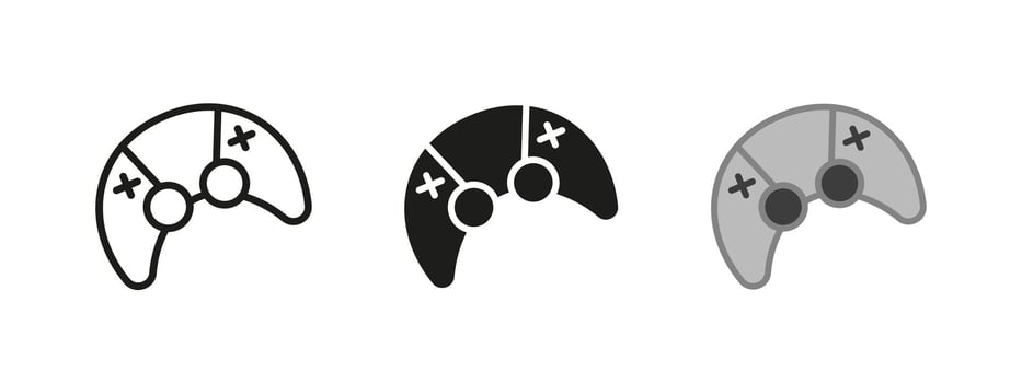 Game controller icon. Joystick and gaming symbol. Console device illustration. Interactive entertainment system pictogram. Digital play and competition concept. vector