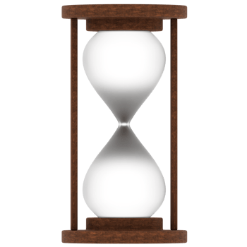 3d render hourglass wooden frame with transparent background png