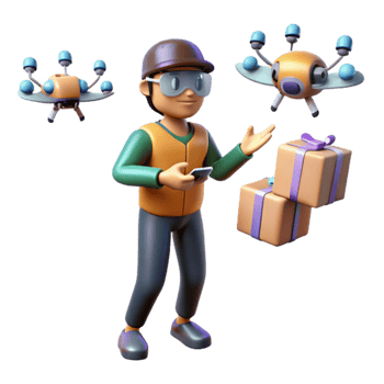 Drone Delivery Service Fast, Safe Gift Delivery png