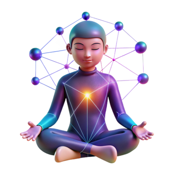 Inner Peace 3D Render of Meditative Figure png