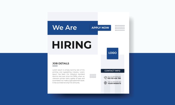We Are Hiring, Job Vacancy Social Media Post template vector