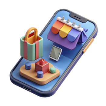 Mobile Shopping Online Retail, E-commerce, Digital Store, Gift, 3D, App png