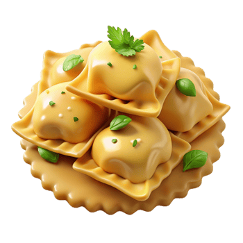 Delicious Ravioli with Creamy Sauce and Herbs png
