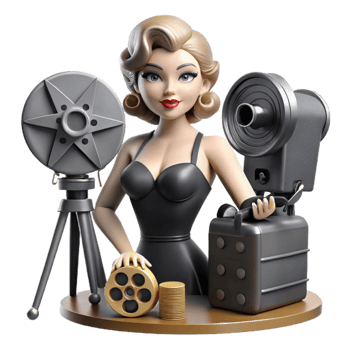 Vintage Filmmaking A Retro 3D Model png
