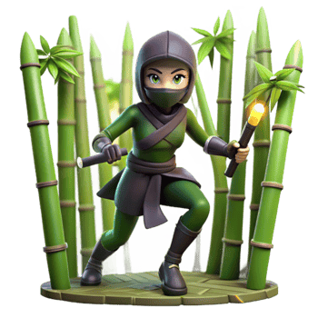 Female Ninja in Bamboo Forest png
