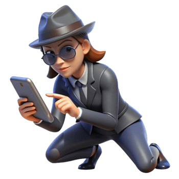 Sleuth Investigating Mobile Data A 3D Render png