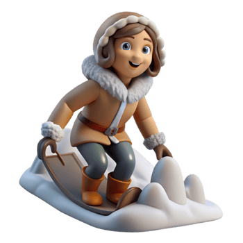 Arctic Child Snowboarding Adventure png