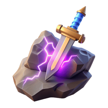 Magical Sword in Stone Fantasy Game Asset png