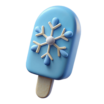 Winter Popsicle Frozen Treat with Snowflake Design png