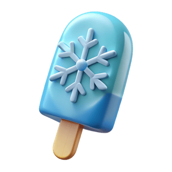 Frozen Popsicle with Snowflake Design png
