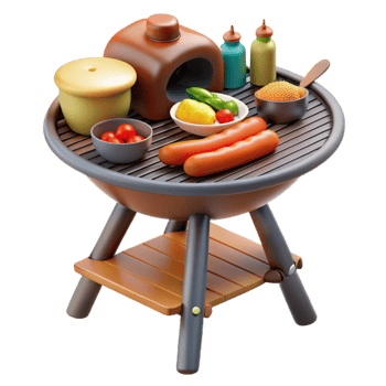 Summer Grill Hot Dogs, Veggies Condiments png