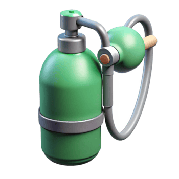 Green Spray Bottle with Bulb Manual Pump Action png