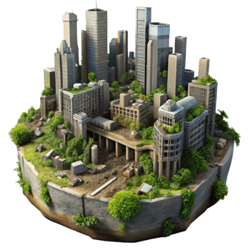 Urban Green Cityscape Reclamation Sustainable Architecture png