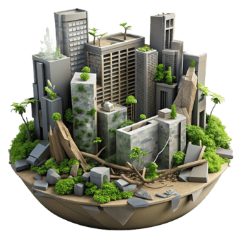Urban Reclaimed by Nature A Citys Rebirth png