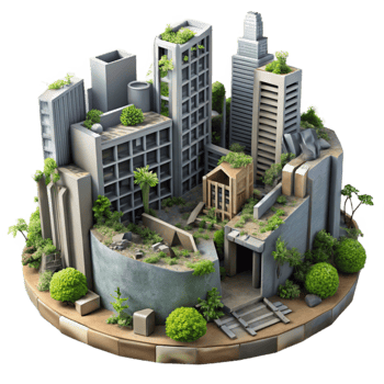 Urban Decay Reclaimed Cityscape, Natures Rebirth png
