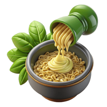 Creamy Sauce Over Noodles in a Bowl png