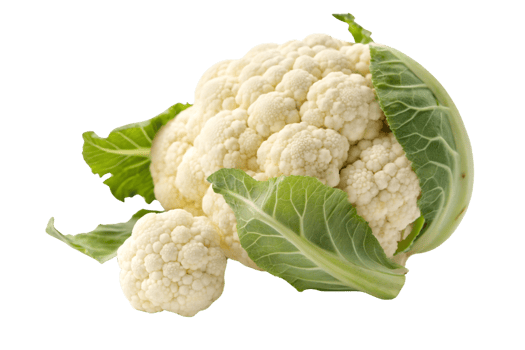 A cauliflower is shown on png