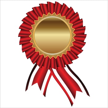 Red and gold award medal badge on white background eps vector