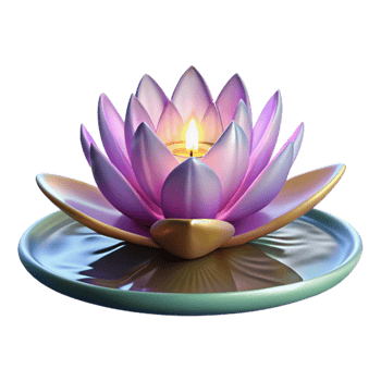 Serene Lotus Candle Tranquil Decor for Meditation png