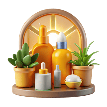Serene Skincare Routine Botanicals Beauty Products png