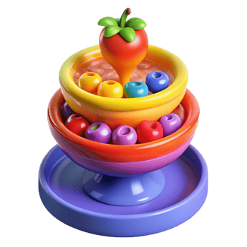 Rainbow Fruit Stacking Toy Colorful Sensory Play for Kids png
