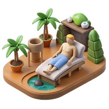 Relaxing Spa Day Tropical Getaway png