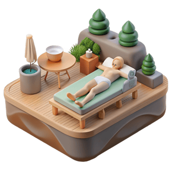 Relaxing Outdoor Spa Day Sunbathing on Deck png