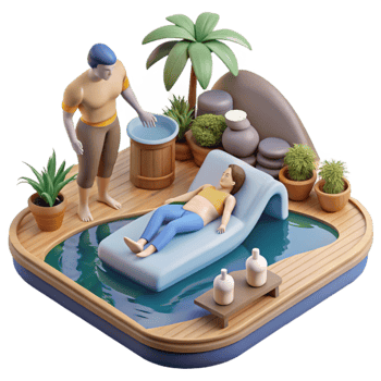 Relaxing Spa Day Tranquil Poolside Treatment png
