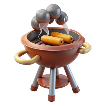 Grilling Summer Sausages on a Charcoal Grill png