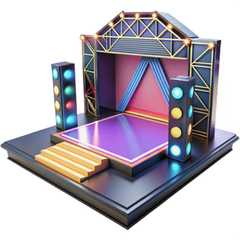 Neon Stage Design 3D Render of Concert Setup png