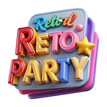 Retro Party Colorful 3D Celebration png