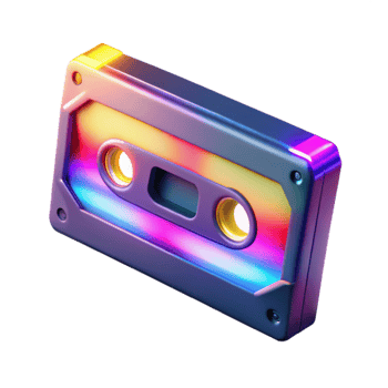 Neon Retro Cassette Tape 80s Music Nostalgia png