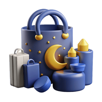 Night Sky Themed Shopping Bag with Travel Accessories png