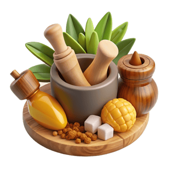 Herbal Remedies Grinding Mixing Natural Ingredients png